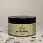 Jar of ElvaEarth oil-free moisturizer on a neutral background